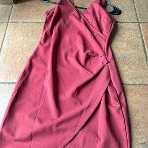 SHEIN Dusty Rose Sleeveless Wrap Midi Dress